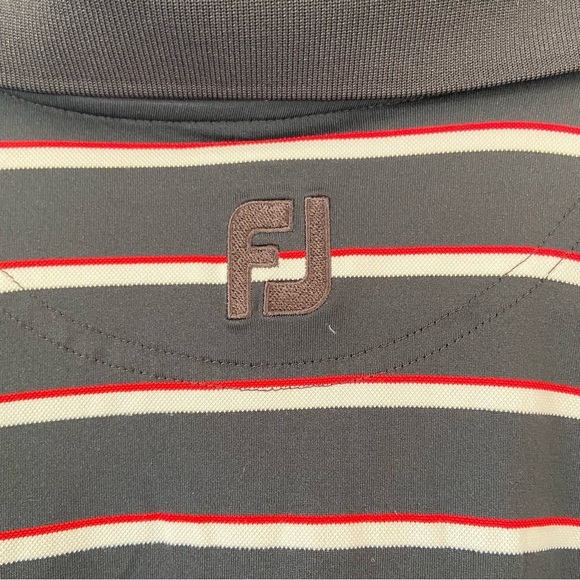 FootJoy Men's Performance Golf Polo Black White Red Stripe Size XXL - Picture 7 of 9